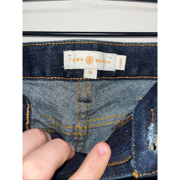 Tory Burch Super Skinny Jean Dark Wash Size 25 Womens - Picture 6 of 7